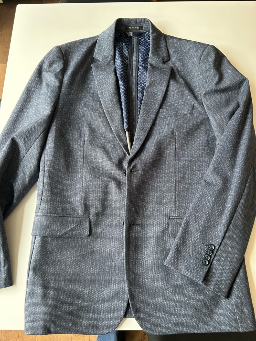 7 Diamonds Men's Gray Sport Coat Blazer